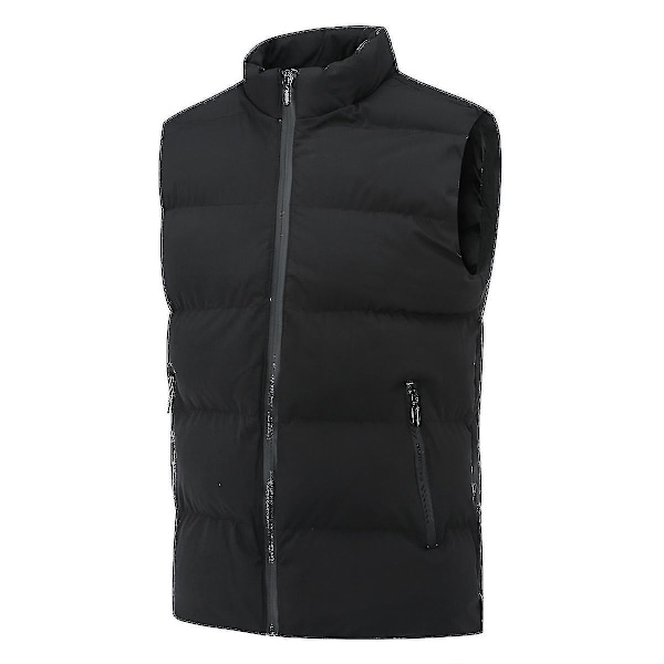 Lett, sammenleggbar dunvest uten ermer for menn - Quiltet, slank puffer-vest - Xin Black 5XL