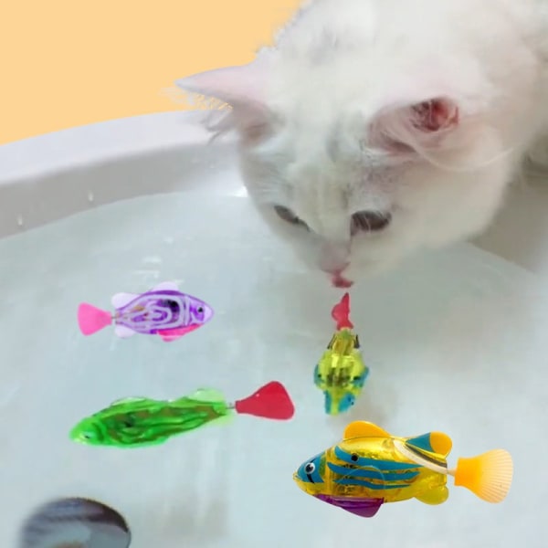Simulering elektrisk fisk med lätt söt induktion katt interaktiv leksak-Xin 3PCrandom Color