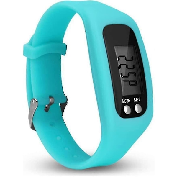 Skridttællerur med LCD-display, simpel betjening, fitness tracker til håndleddet, simpel skridttællerur til fitness - Xin Blue