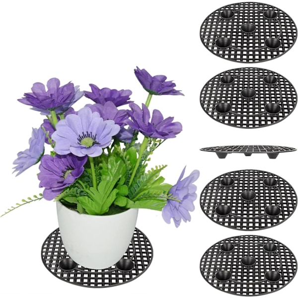 Kasvipöydän koroke, tukeva 30cm/12\" kasviteline, musta pyöreä ruukku - xindaren