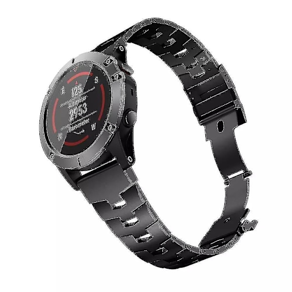 Quick Fit Titanium Alloy + Rustfrit Stål Urrem til Garmin Fenix 7x 7/6 6x Pro 5x Plus Rem Bånd Marq/enduro Bælte Armbånd - Sort (xq)-dwdz-Xin Black 22mm