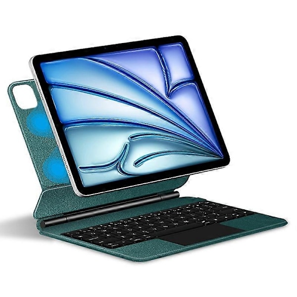 för iPad Air 13 (2024) (M2) Flytande Magnetiskt Fodral Bluetooth Tangentbord med Multi-touch Trackpad - Gr-Xin Green
