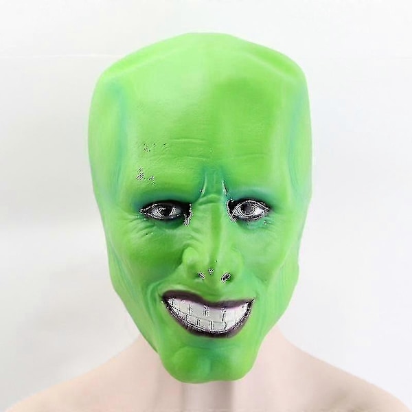 Film- og TV-maske Jim Carrey Cosplay Kostume Sæt Unisex Voksen Gul Dragt Uniform Halloween - Xin mask only 2XL