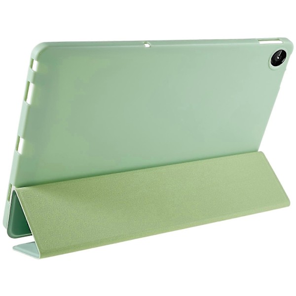 For Lenovo Tab M10 Plus (3. generasjon) Tri-fold Stativ PU Lær + Silikon Beskyttelsesdeksel Nettbrett Anti-fall Støtsikkert Skall-Xin Green