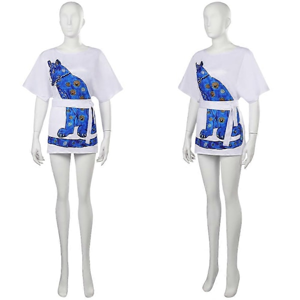 Kvinder ABBA Cos Agnetha Cosplay T-shirt Bælte Outfits Kostume Vintage Kjole Halloween Piger Rolleleg Karneval Party Fantasia Dragt-Xin Female A XXL