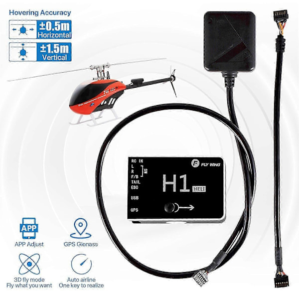 FLY Wing H1 RC GPS Helikopter Flyvning 6CH Flybarless Gyro System Kompatibel med FW450 FW450-xindaren Flight Controller Set