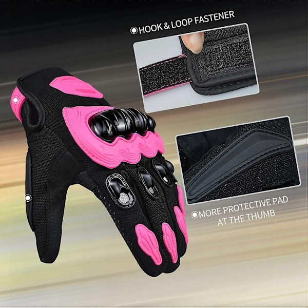 Motorcykelhandsker til kvinder, touch screen, sommer, motorcykel, dirt bike, handsker med fuld finger, landevejsløb, cykling, klatring, motocross - xindaren pink M