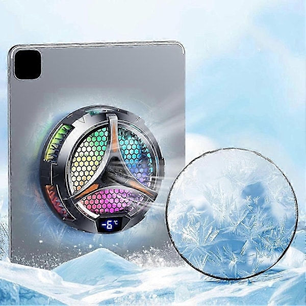 X42 Tablet Radiator Tablet Køler RGB Farverig Belysning 10cm Magnetisk Halvleder Køler Køleventilator til Tablet-xindaren