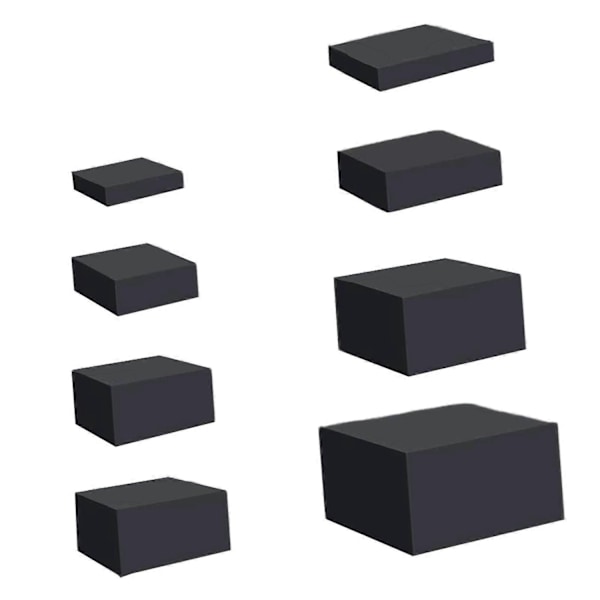 8x Akryl Kub Display Box Riser Nesting Riser Ställ för Mat Tårta Dessert Vit-xindaren Black