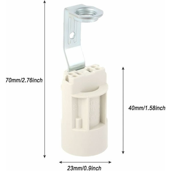 Galaxy Socket för E14 lampa Justerbar E14 lamphållare Converter E14 lamphållare Sockelstöd 10 st (vit)-Xin