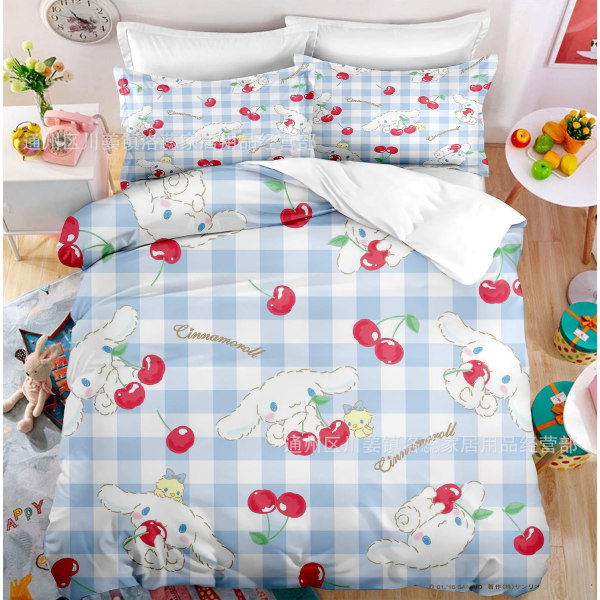 C11 Cartoon Cinnamoroll babyCinnamoroll Sängkläder Set Överdrag Täcke Örngott Barn Present Db-Xin UK SINGLE 135x200cm