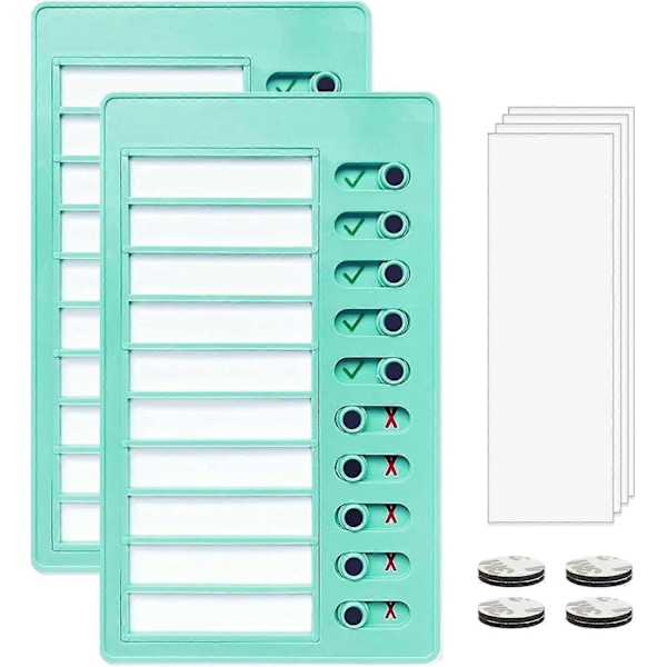 Lasten Kotitehtävätaulu - Minun Kotitehtävärutiini - Tyhjä Muovinen Tarkastustaulu 2 Irrotettavalla Korttipaperilla ja 4 Magneetti-Xin Green Simplicity