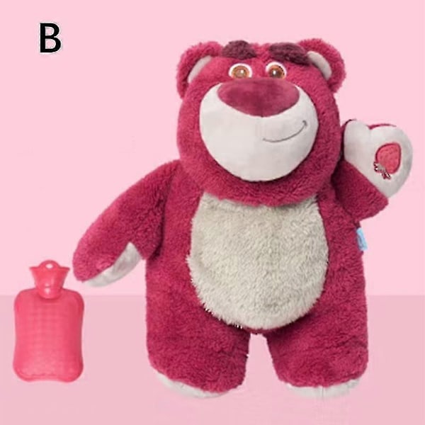 Varmtvannsflaske myk vinter plysj varm håndveske hjem vannfylling gave funksjon-Xin Strawberry Bear