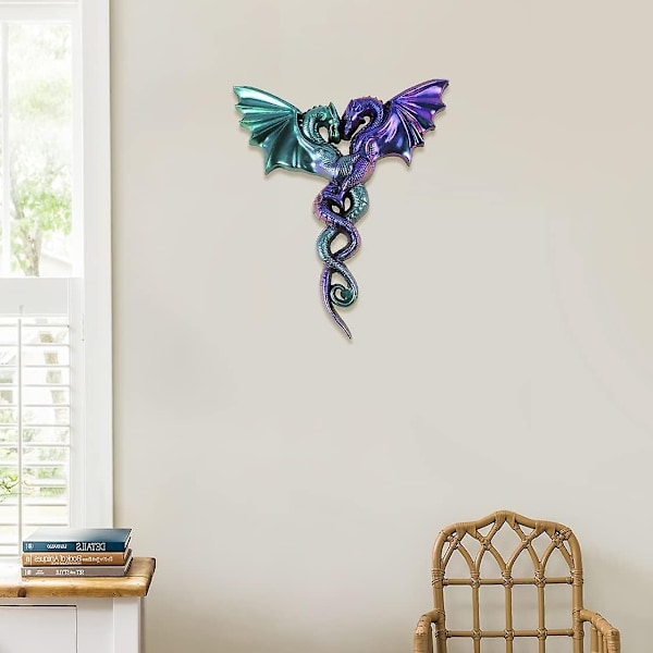 3D Stor Drak Silikonform Flygande Drake Resin Form Djur Epoxy Formar Kristall Staty Tillverkningsformar för DIY Kämpande Drakar Vägg-xindaren couple dragon