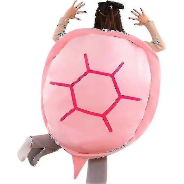Bærbar Skildpaddeskal Pude Voksen Kæmpe Havskildpadde Kostume Sjovt Kostume Vægtet Havskildpadde Plyslegetøj, Stor Havskildpadde Kropspude-Xin pink*80cm