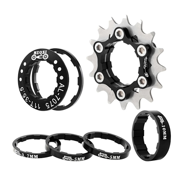 16T Enkelhastighets Frihjul Set Mountain Kassett Kompatibel med Kassettnav Svart-xindaren Black