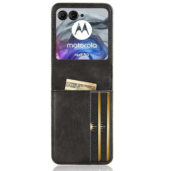 Kompatibel med Motorola Razr 50 5G Plånboksfodral Stöttåligt Läder Telefonskal - xindaren Style D