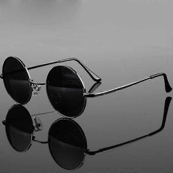 Retro Klassisk, Vintage Runde Polariserede Solbriller-Xin Black