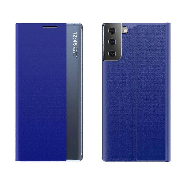 För Samsung Galaxy S21 4G/5G Synligt Fönster Flipfodral PU Läder Ställ Telefonfodral-Xin Style E