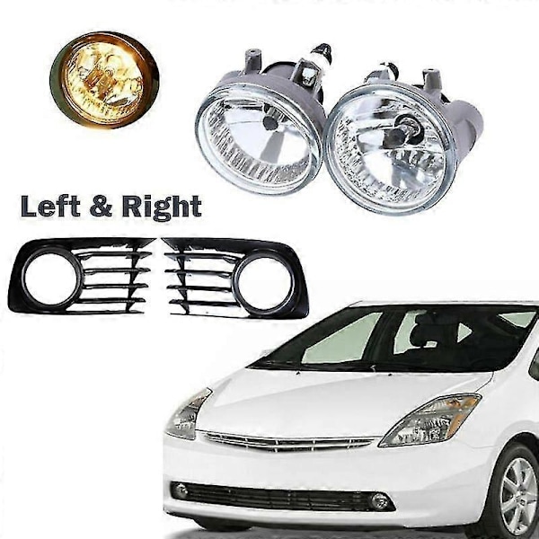 par främre dimljus + lampskyddssats, lämplig för 2004-2009 Prius, med glödlampor 81221-52070 81211-5207-Xin