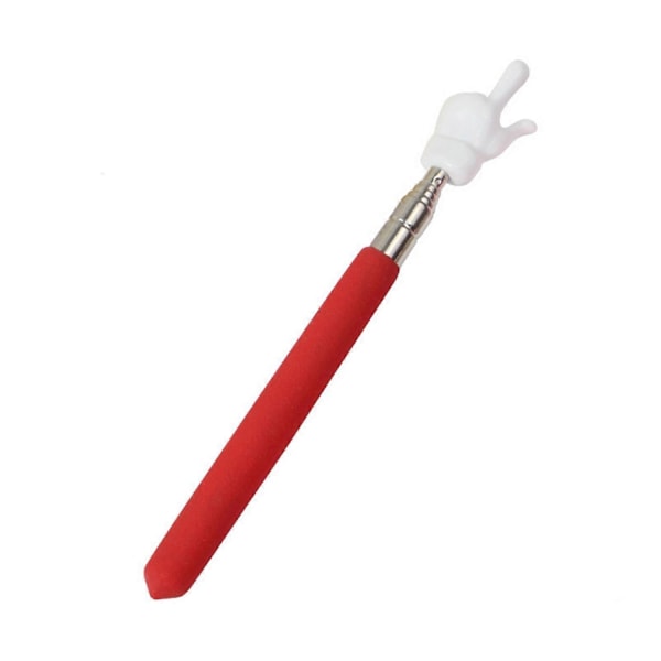 Uttrekkbar lærerpeker, farget, sklisikkert håndtak, fingerdesign, teleskopstang i rustfritt stål, multifunksjonell lang veiledningspeker for undervisning - xindaren Red