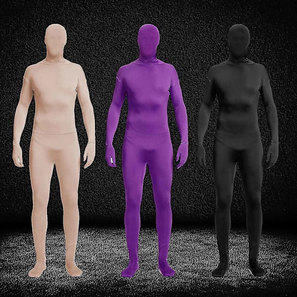 Heltækkende Unisex Spandex Stræk Voksen Kostume Zentai Forsvindende Mand Body Suit-Xin White 150CM