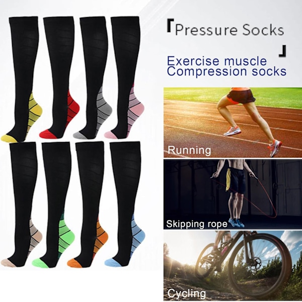 1 Par Sport Kompressionsstrumpor Hög Elasticitet Halkfri Stötdämpande Andningsbar Mjuk Unisex Löpning Benhinneinflammation Resor Fotboll Vadstrumpor-Xin Green L