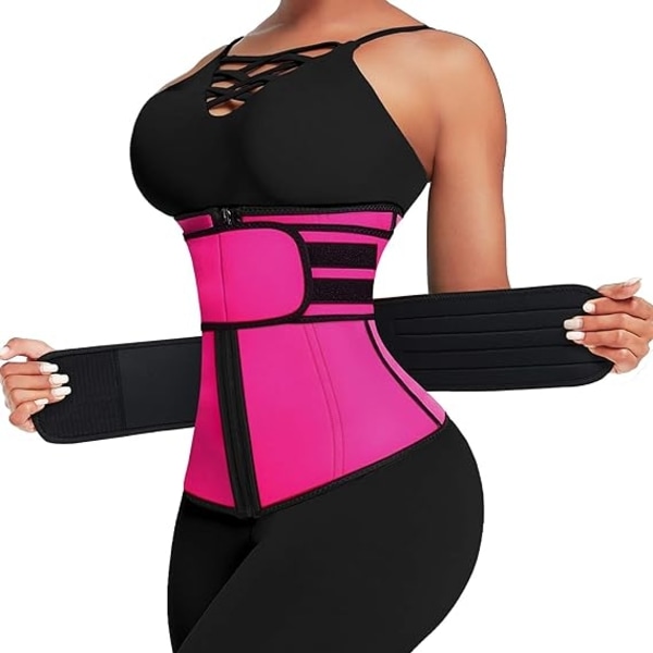 Midjetränare för kvinnor Plus Size Två bälten Neopren Träningskorsett Midjetrimmer-Xin XL