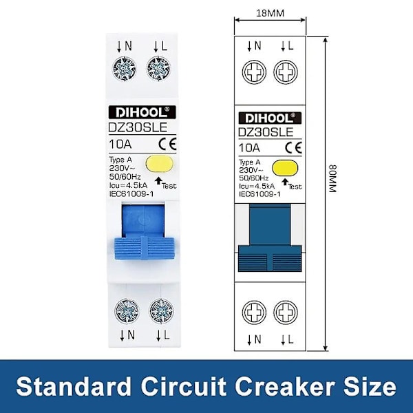 RCBO-tyyppi A 220V 30MA MINI Jäännösvirtapiirin katkaisija RCD MCB RCCB 1P+N 10A 16A 20A 25A 32A Vuodoturva -Xin 10A