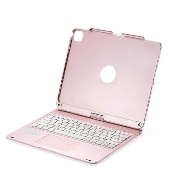 Kompatibel med iPad Pro 12.9 tum 2022/2021/2020/2018 Tablet Bluetooth tangentbord med pekfunktion, bakgrundsbelysning och 360 graders rotation - xindaren Rose Gold