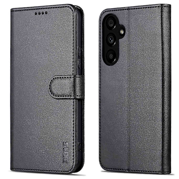Læder Wallet Telefon Beskyttelsesetui med Magnetisk Lås til Samsung Galaxy A55 5G - Xin Black