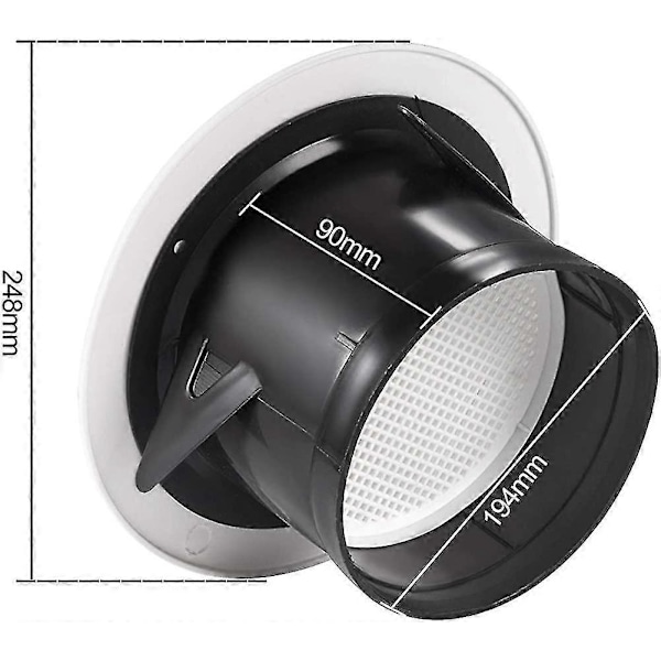 200 mm Ilmastointisyöttö suojaverkolla - ABS (200 mm) - Xin