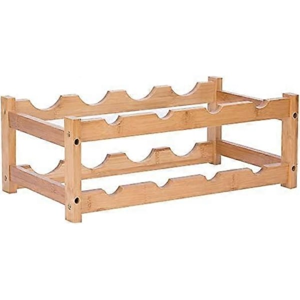 Bambusvinställ, 16 Flaskor Displayställ, 4-lagers Fristående Förvaringsställ för Kök, Pantry, Vinkällare, Bar - Xin 2-Tier