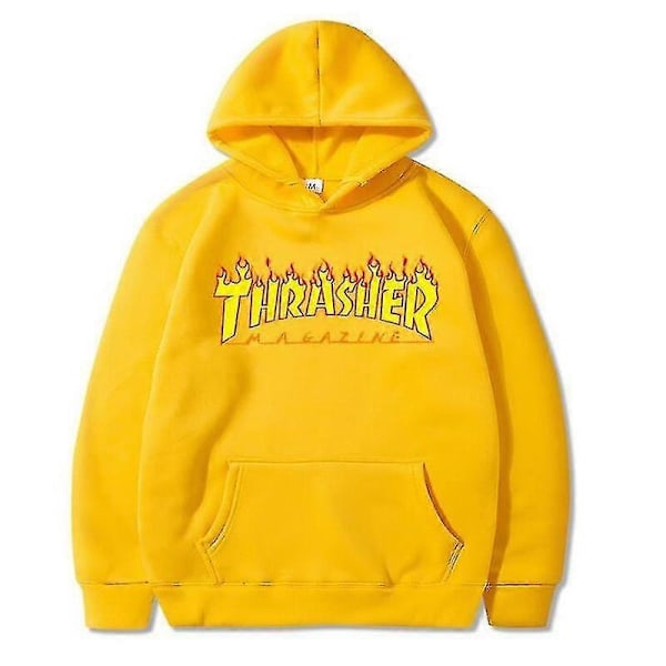 Thrasher Trøje Flame Sweatshirt Casual Top Mode Print Hoodie | Fruugo Au-Xin Yellow 3XL