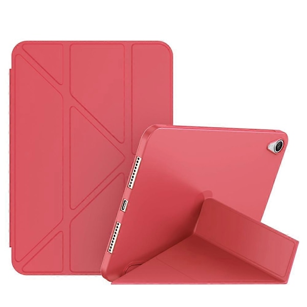 Magnetisk Absorption Origami Smart TPU + PU Læder Tablet Cover til iPad mini (2021)-Xin Red
