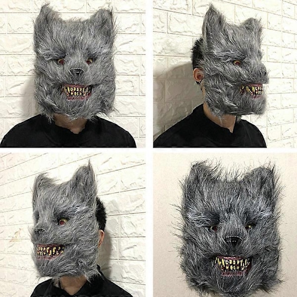 Blodig Horror Tegneserie Dyremaske Halloween Fest Blodig Cosplay Plys Maske-Xin Wild Wolf