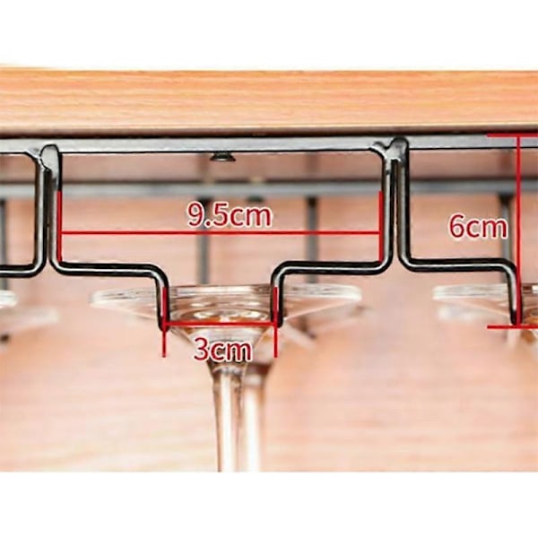 Vinglasstativ i Rustfrit Stål Hængende Holder Kop Stemware Stativ Tekop Goblet Hanger Hylde Hjem-Xin 6 Slots