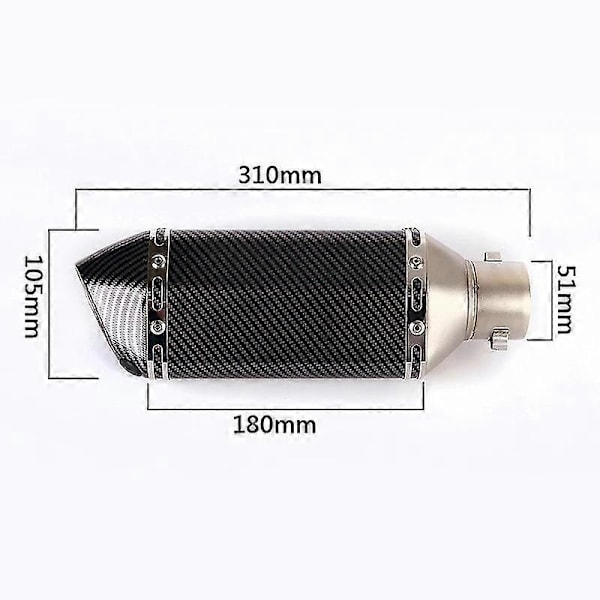 Kompatibel med Kawasaki Z650 Ninja 650 Versys 650 Z650RS Motorcykel Avgassystem Främre Anslutningsrör 51mm Ljuddämpare Escape-xindaren H