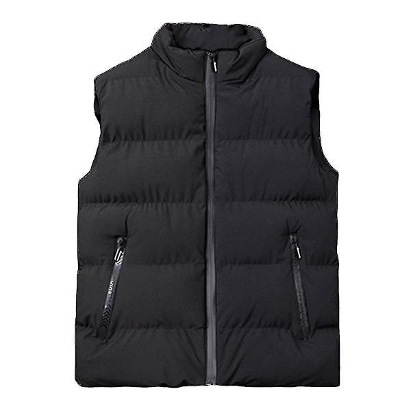 Lett, sammenleggbar dunvest uten ermer for menn - Quiltet, slank puffer-vest - Xin Black 4XL