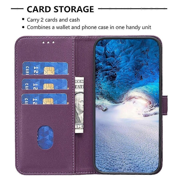 Kompatibel med Samsung Galaxy S20 Ultra 5G Lommebok Etui med Kortspor Magnetisk Lukking Flip Folio Cover-xindaren Dark Purple