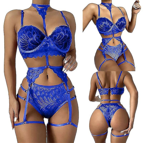 Sexy Dameundertøj med Strømper, Blonder og Gamascher - Xin Blue 2XL