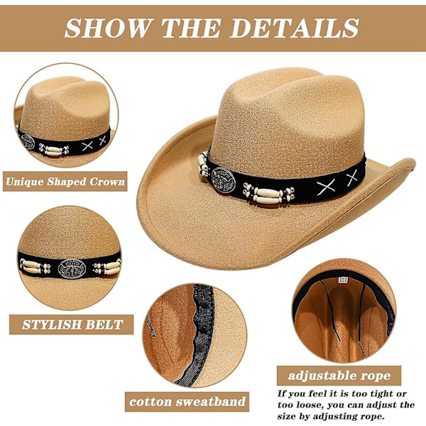 Cowboyhat til kvinder og mænd - xindaren Nb