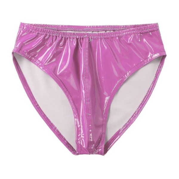 Miesten Wet Look Kiiltonahkaiset Alushousut Joustavalla Vyötärönauhalla Tankotanssiin -xindaren Hot Pink XL