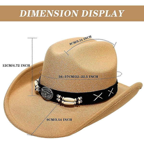 Cowboyhat til kvinder og mænd - xindaren Nb