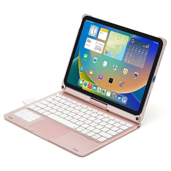för iPad 10.9 (2022) Trackpad Bakgrundsbelyst Tangentbord med Tablet Fodral-Xin Rose Gold