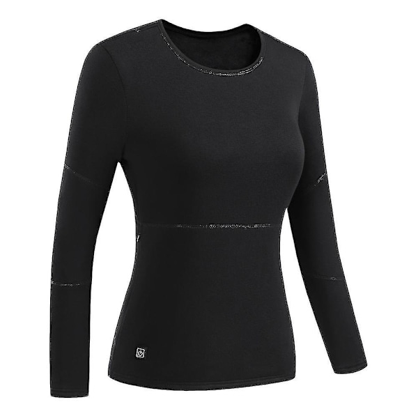 Vinter Termisk Oppvarmet Jakke 28 Områder Vandringsskjorter Ski Dresser Oppvarmet Klær Oppvarmet Undertøy-Xin Women black top XL