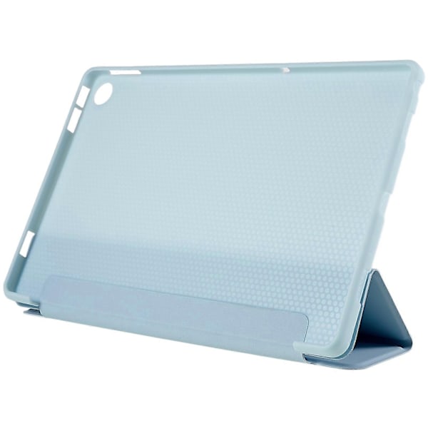 For Lenovo Tab M10 Plus (3. generasjon) Tri-fold Stativ PU Lær + Silikon Beskyttelsesdeksel Nettbrett Anti-fall Støtsikkert Skall-Xin Baby Blue