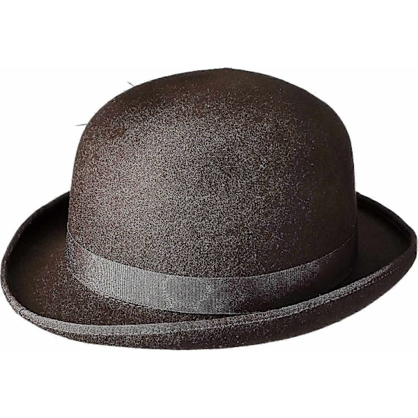 Unisex Hård Hatt i Ull med Fjäder, Satinfodrad, Storlekar S till XL-Xin Brown S