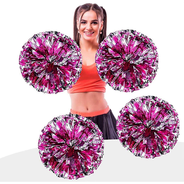 Stykker Metalfolie Cheerleading Pom Poms, Premium Cheerleading Pom Pom Sæt, Cheer Håndblomster 9,8 Tommer - Xin