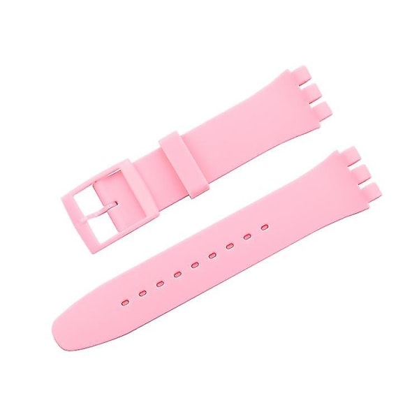 Passer til Swatch jelly tre-øje klassisk 12/17/19/20MM tre-takket stjerne silikonerem - Xin Light Pink 20mm
